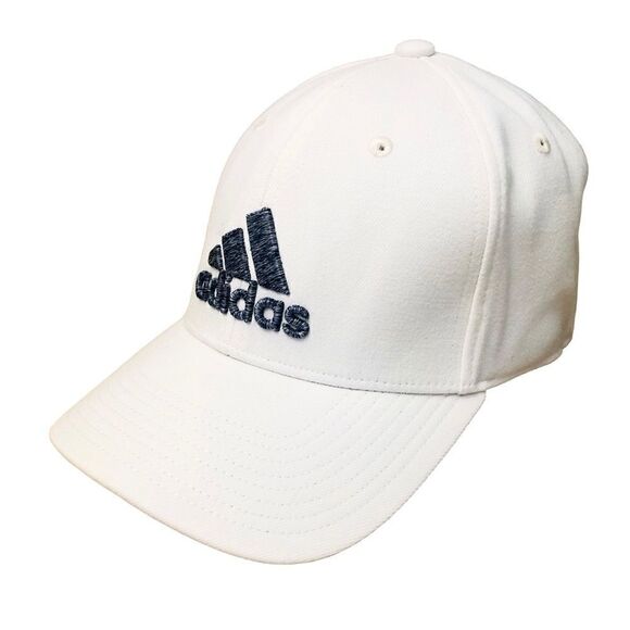 Adidas Embroidered Logo White Cap Hat Sz L/XL - Picture 1 of 10